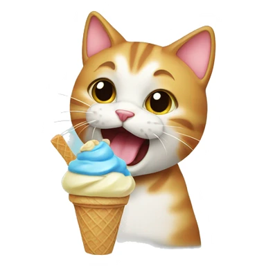 Cat eating a ice cream  sticker