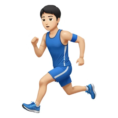 a korean guy about 30 years old, running with sportswear, sweating sticker