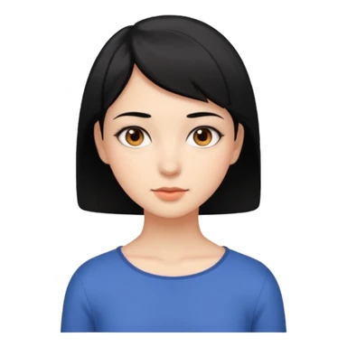 Girl with very shortcut black hair , brown eyes sticker