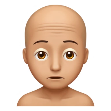 anxious emoji no hair with worry lines around sticker