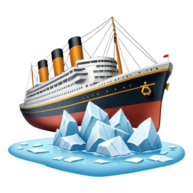The Titanic hitting a iceberg sticker