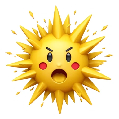 A 3D Apple-style emoji of a  explosion shape, expressing a loud sudden sound sticker