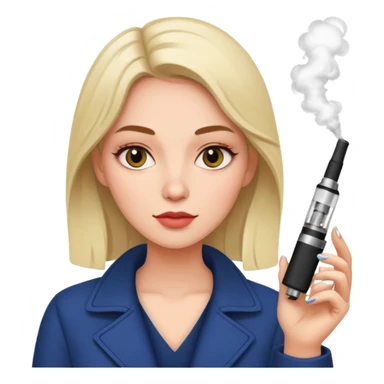 a weman holding a vape sticker