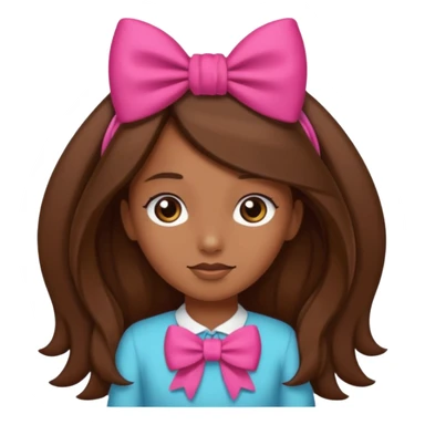 Chica morena, pelo largo castaño y un lazo en la cabeza sticker
