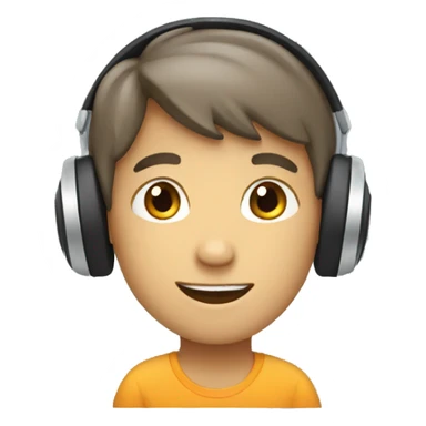 a boy with head phone sticker
