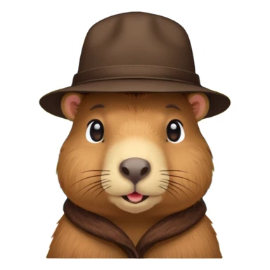 Capibara with a hat sticker