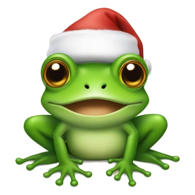 Frog with Santa hat sticker