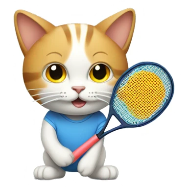 Cat with a Ping pong racket sticker