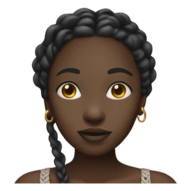 Dark skinned black woman with braids blowing a kiss  sticker