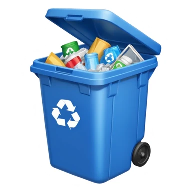 blue recycling bin sticker