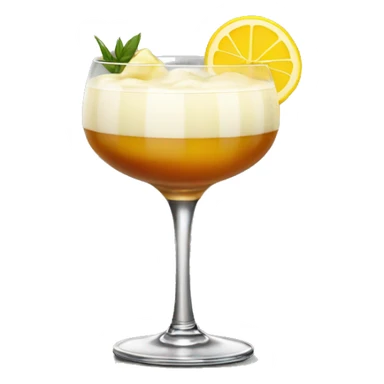 Whiskey Sour cocktail with cream sticker