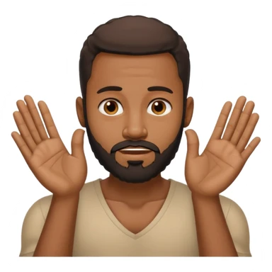 BLACK MAN WITH LOW CUT BEARD SAYING WHO CARES?! MOTIONING HANDS  sticker