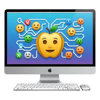 AI webflow on a computer - really complicated sticker