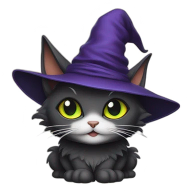 Witch cat sticker