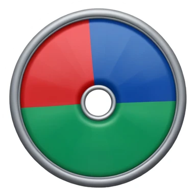 Emoji drapeau moitié à la verticale bleu en haut vert en bas avec une roue rouge au millieu  roue en plein millieu du drapeau sticker