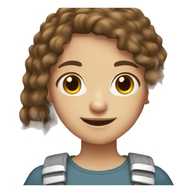 girl with brown hair and braces  sticker