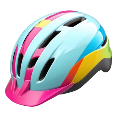 A vibrant bike helmet  sticker