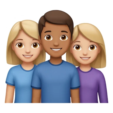 Two girls and a boy. They are siblings.
 sticker