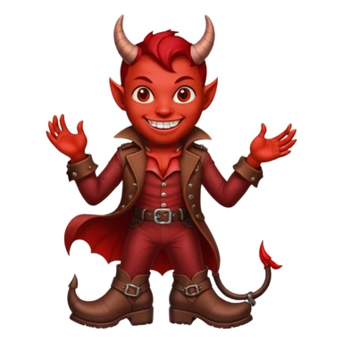 I need a devil wearing leather boots emoji sticker