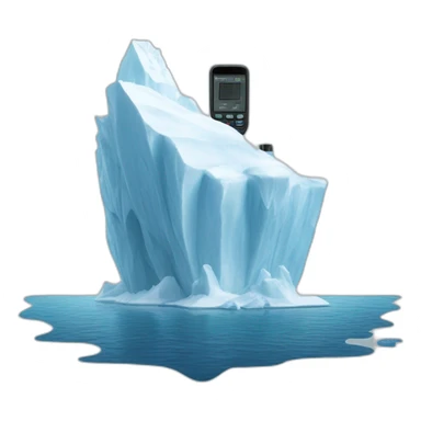 Iceberg with a hand-held walkie-talkie sticker