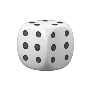 dice with 8 dots on top and 4 dots on left and 5 on right side sticker