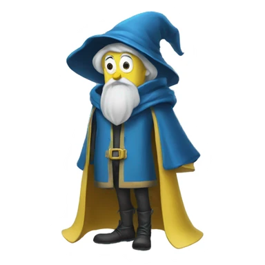 Wizard with blue jacket and face spongebob sticker