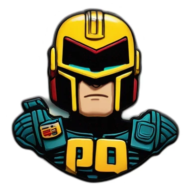 Judge dredd badge with number P188 sticker