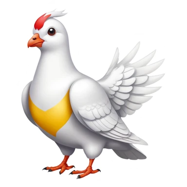 white pigeon wearing Flash costume sticker