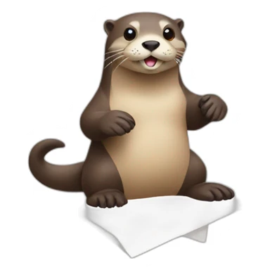 otter with paper in paws sticker