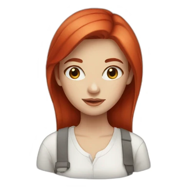 Girl artist with red head and blue eyes sticker