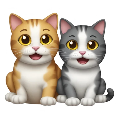 two happy cat sticker