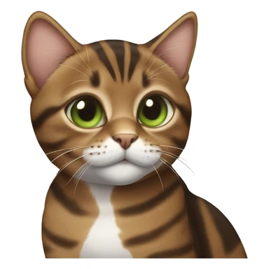 a brown tabby cat green eyes sticker