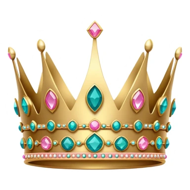 Crown with teal and pink Jewels  sticker