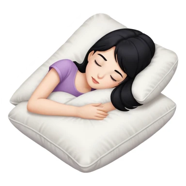 Black hair girl sleeping on a pillow sticker