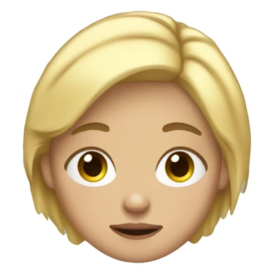 a girl with a short blond bob and a blue sweater is tired of a lot of projects sticker