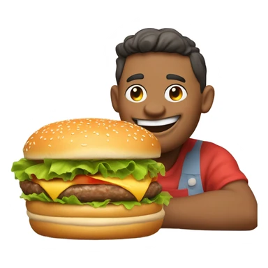 John pork eating burger sticker