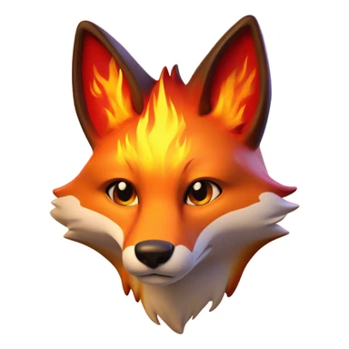 Fox made of fire sticker