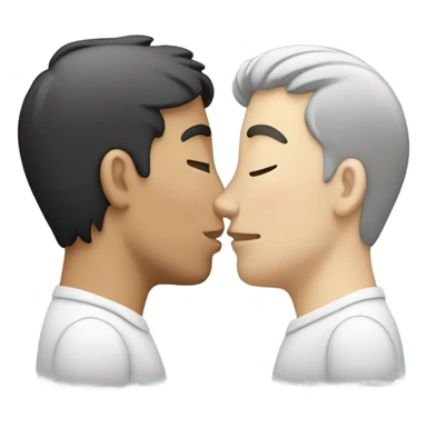 Two men kissing each other , one white one Chinese  sticker