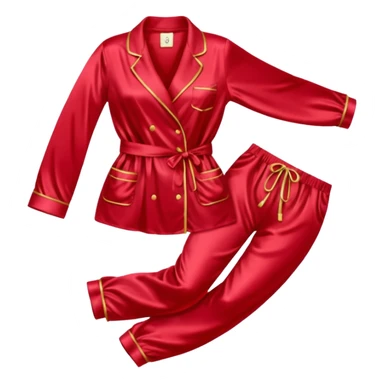 Pijama de satin color cherry sticker