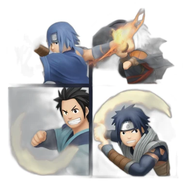 nartuto doing the rasengan vs sasuke doing the chidori sticker
