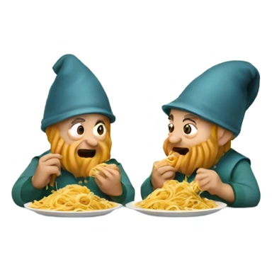 Two dwarves eating pasta sticker