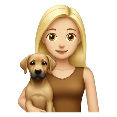 Blonde girl with brown Labrador sticker