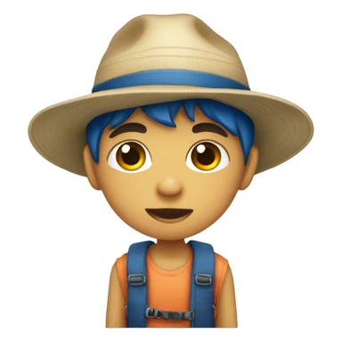 niño con ojos azules que pesca sticker