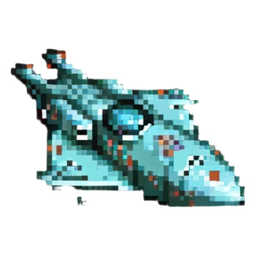 retro spaceship, side view sticker