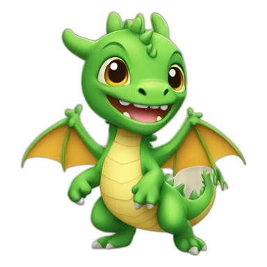 Cute baby dragon, dancing sticker