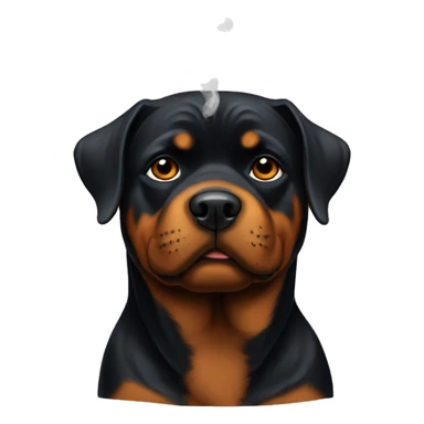 Rottweiler with a cigarette sticker