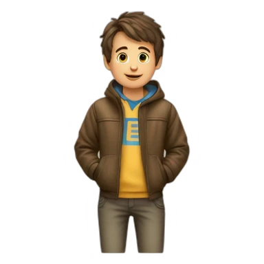 Un garçon sur la tête d'un ours sticker