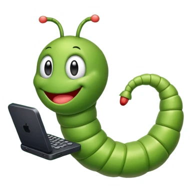 A worm playing video games sticker