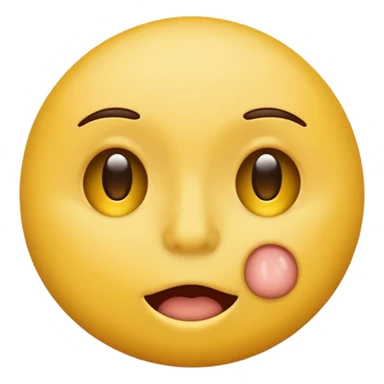 Yellow round emoji with finger on mouth and one eye close sticker
