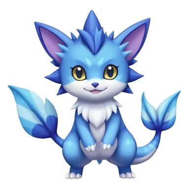 Vaporeon-Purrloin-Meowstic-Fakémon-hybrid-creature (full body)  sticker
